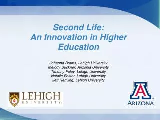 Second Life: An Innovation in Higher Education
