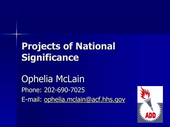 projects of national significance