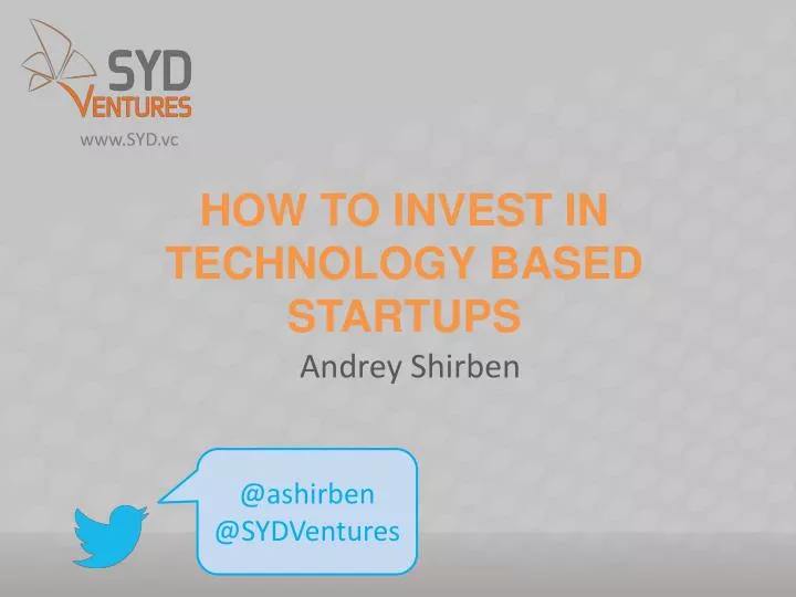 how to invest in technology based startups