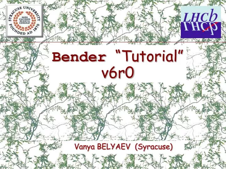 bender tutorial v6r0