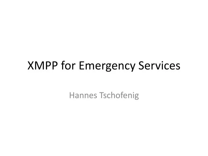 xmpp for emergency services