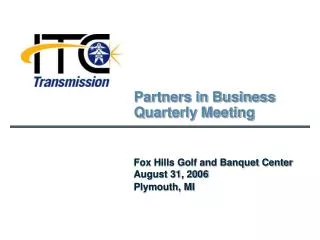 Partners in Business Quarterly Meeting