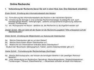 online recherche