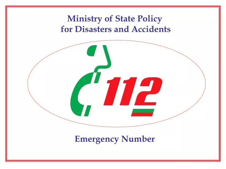 ministry of state policy for disasters and accidents