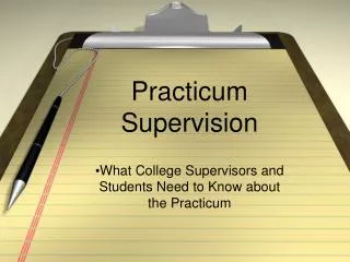 Practicum Supervision