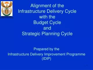 Alignment of the Infrastructure Delivery Cycle with the Budget Cycle and Strategic Planning Cycle