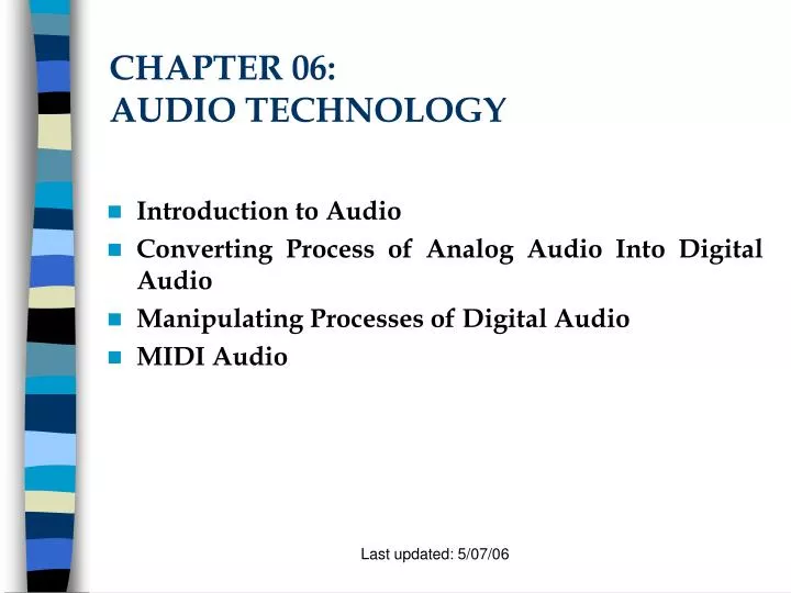 chapter 06 audio technology