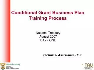 Conditional Grant Business Plan Training Process