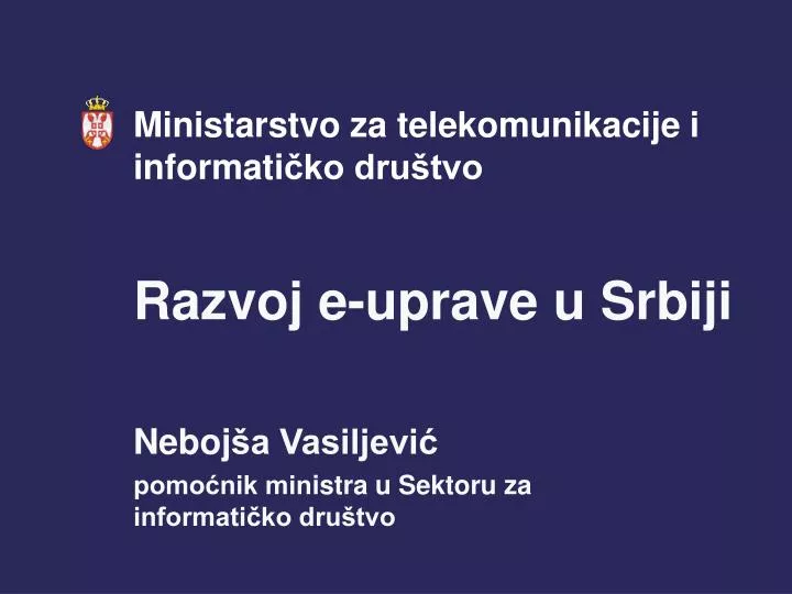 ministarstvo za telekomunikacije i informati ko dru tvo