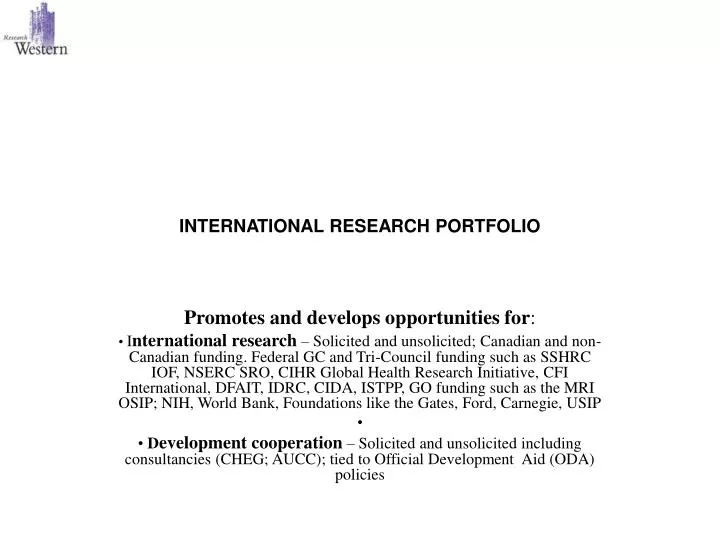 international research portfolio