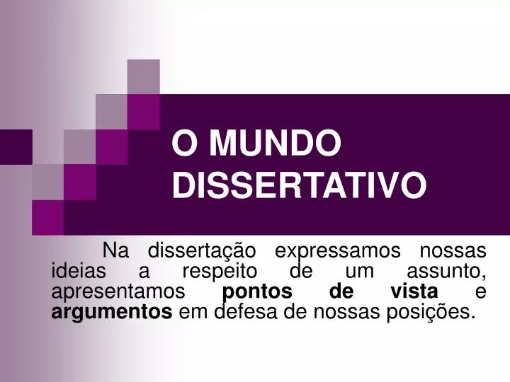 o mundo dissertativo