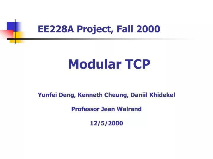 ee228a project fall 2000
