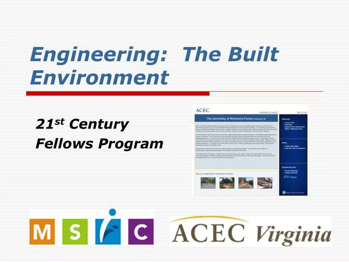 engineering the built environment