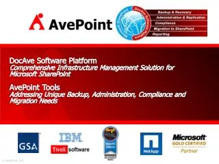 DocAve Software Platform Comprehensive Infrastructure Management Solution for Microsoft SharePoint