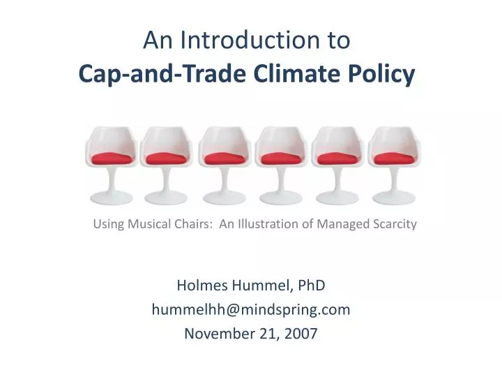 an introduction to cap and trade climate policy