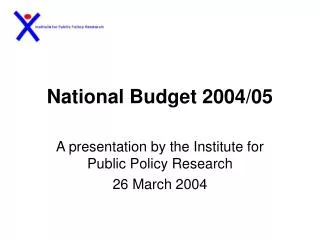 National Budget 200 4 /0 5