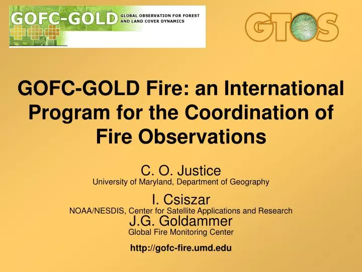gofc gold fire an international program for the coordination of fire observations