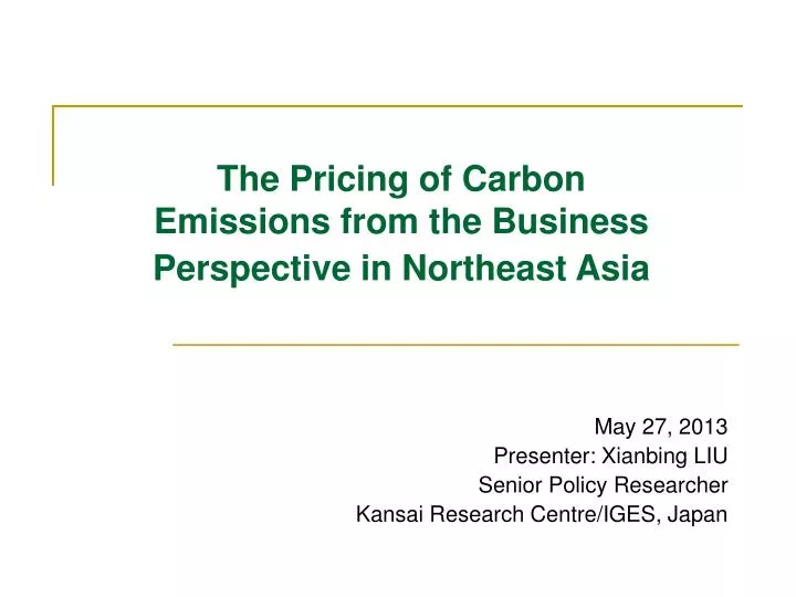 the pricing of carbon emissions from the business perspective in northeast asia
