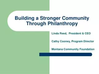 Building a Stronger Community Through Philanthropy