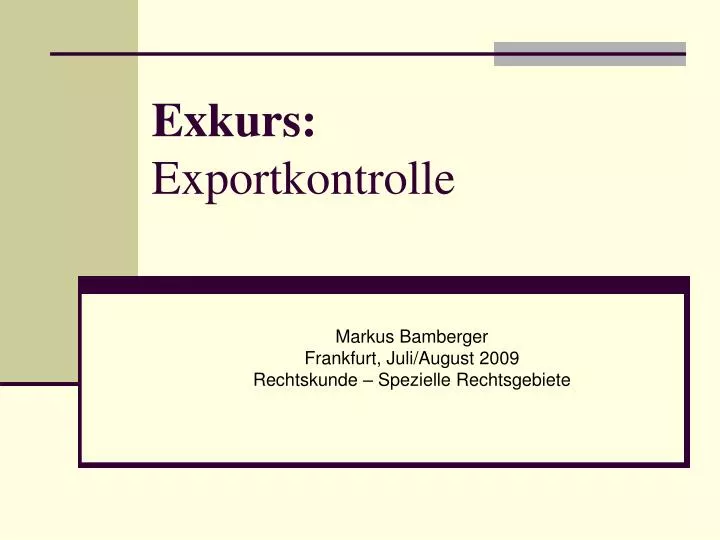 exkurs exportkontrolle