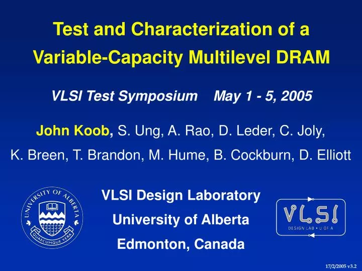 test and characterization of a variable capacity multilevel dram