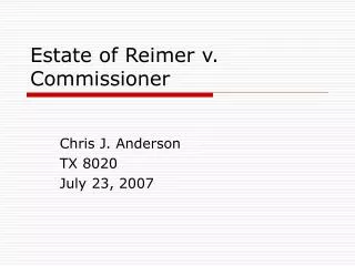 Estate of Reimer v. Commissioner