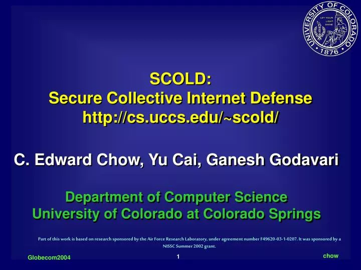 scold secure collective internet defense http cs uccs edu scold
