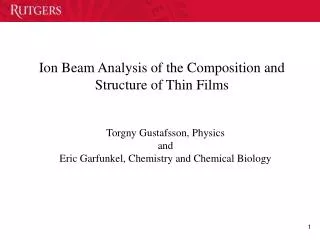 Ion Beam Analysis of the Composition and Structure of Thin Films