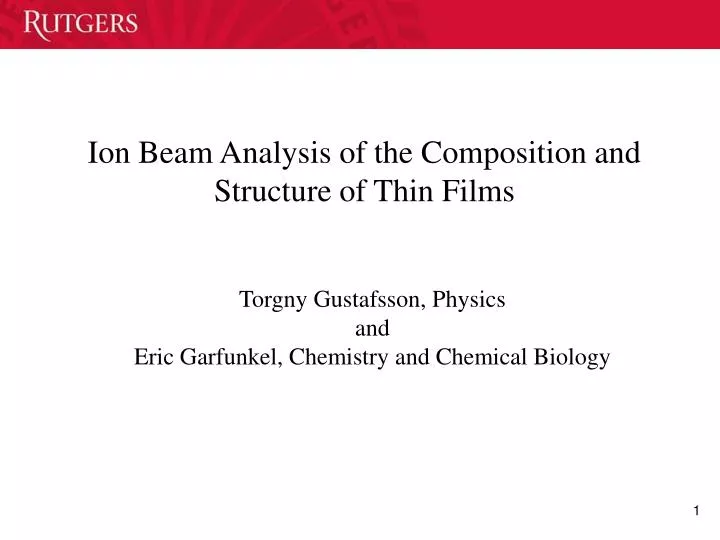 ion beam analysis of the composition and structure of thin films