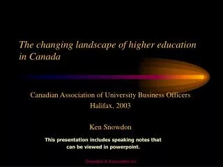 The changing landscape of higher education in Canada