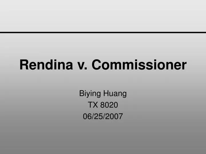 rendina v commissioner