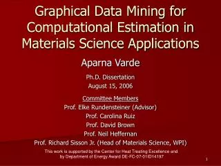 Graphical Data Mining for Computational Estimation in Materials Science Applications