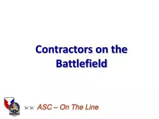 Contractors on the Battlefield
