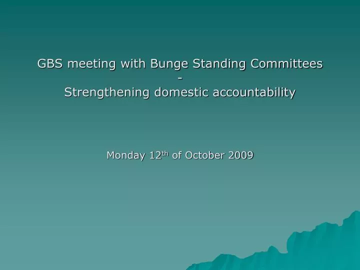 gbs meeting with bunge standing committees strengthening domestic accountability