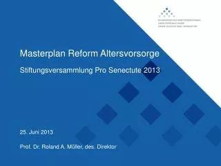 masterplan reform altersvorsorge
