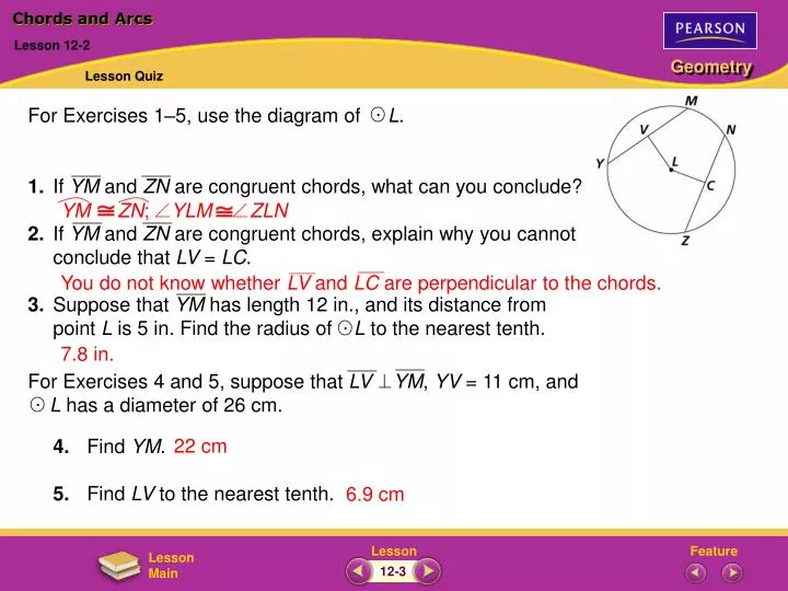 chords and arcs