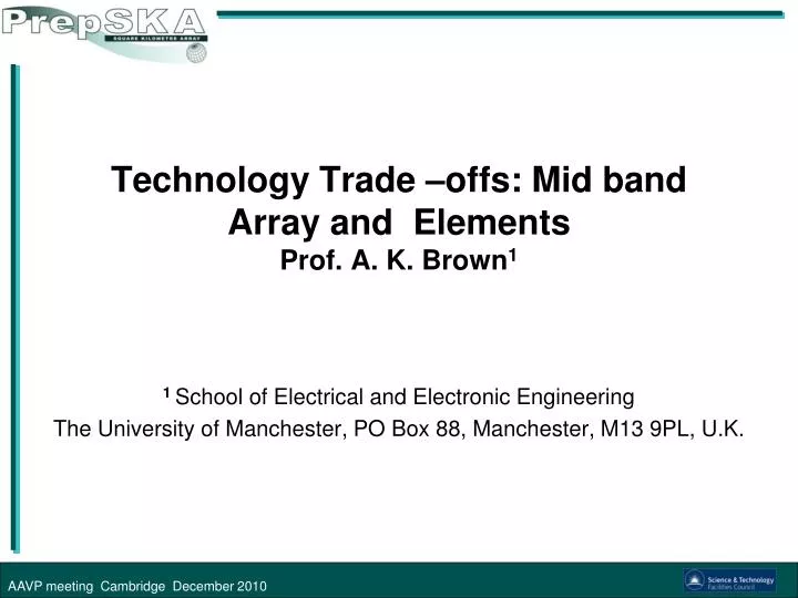 technology trade offs mid band array and elements prof a k brown 1