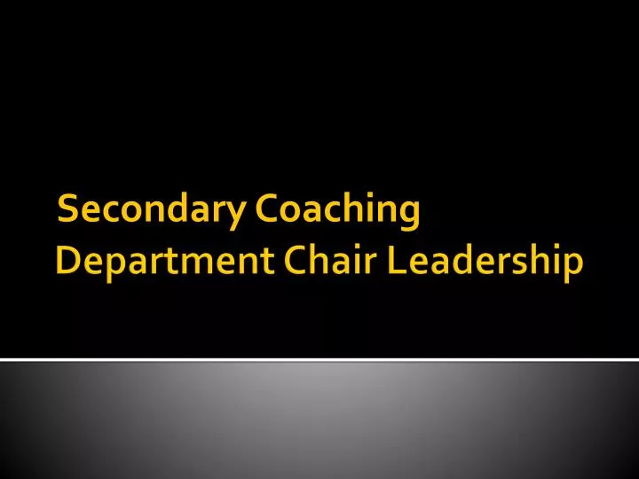 secondary coaching