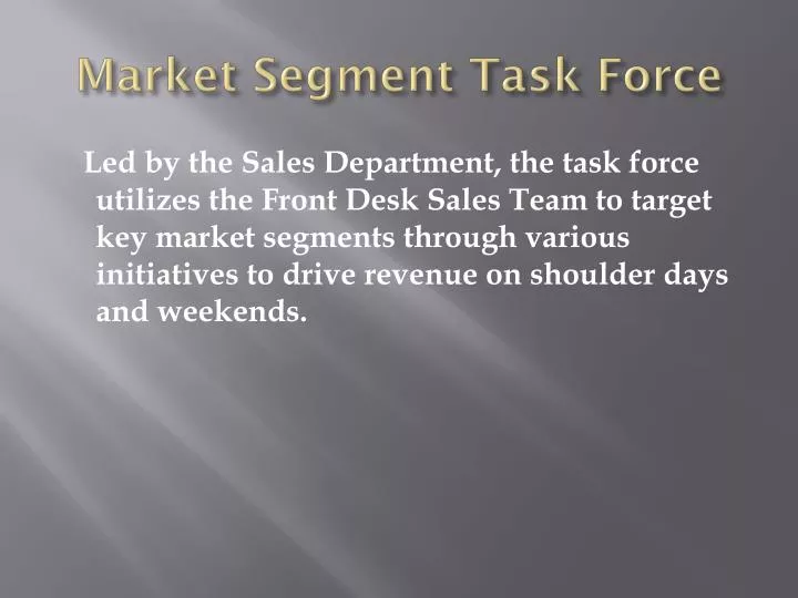 market segment task force