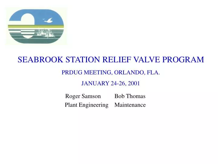 seabrook station relief valve program
