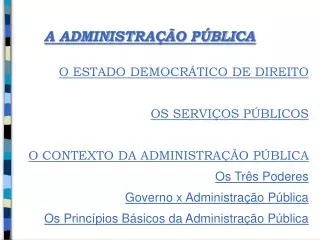 a administra o p blica