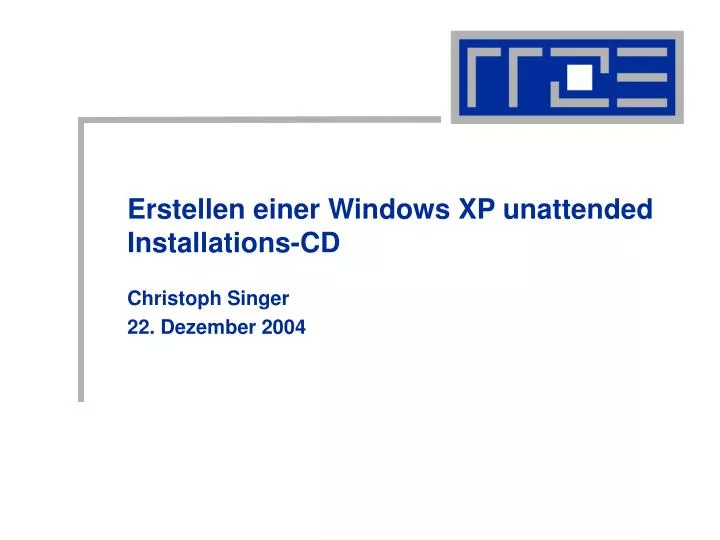 erstellen einer windows xp unattended installations cd