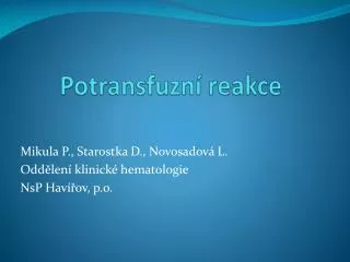 potransfuzn reakce