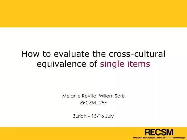 how to evaluate the cross cultural equivalence of single items