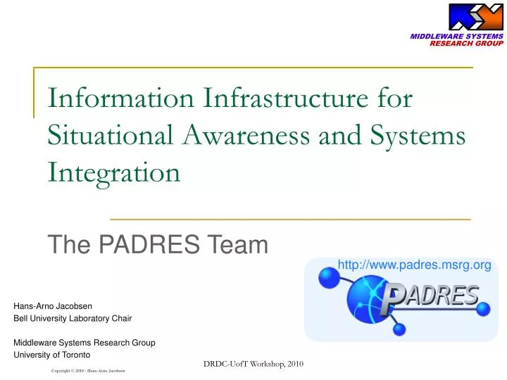 information infrastructure for situational awareness and systems integration