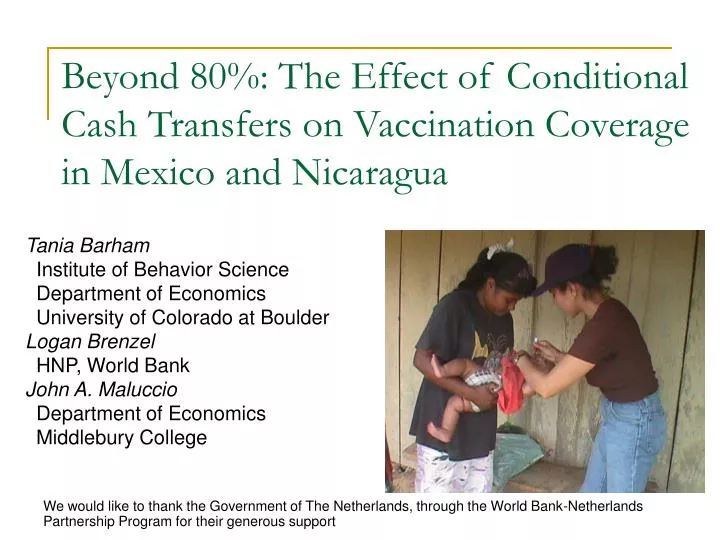 beyond 80 the effect of conditional cash transfers on vaccination coverage in mexico and nicaragua