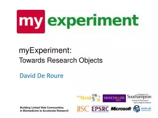 myExperiment: Towards Research Objects