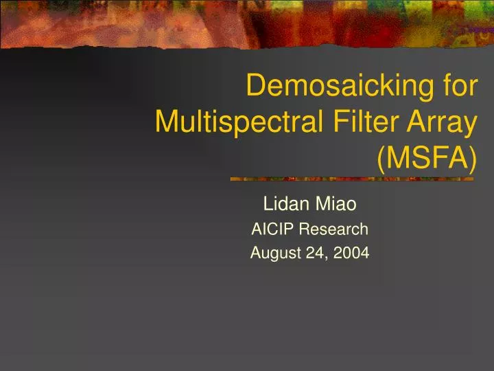 demosaicking for multispectral filter array msfa