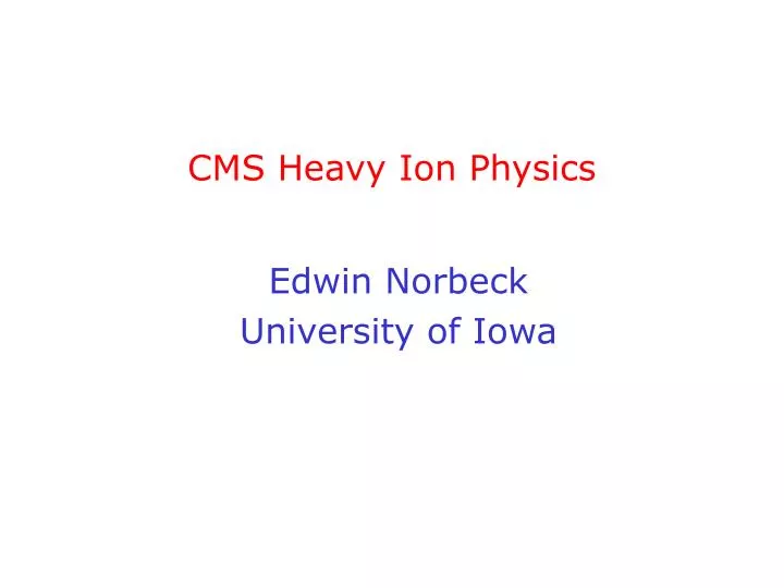 cms heavy ion physics