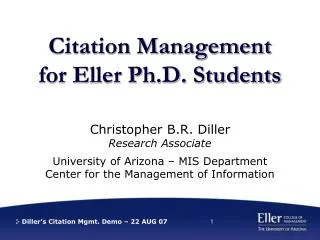 Citation Management for Eller Ph.D. Students
